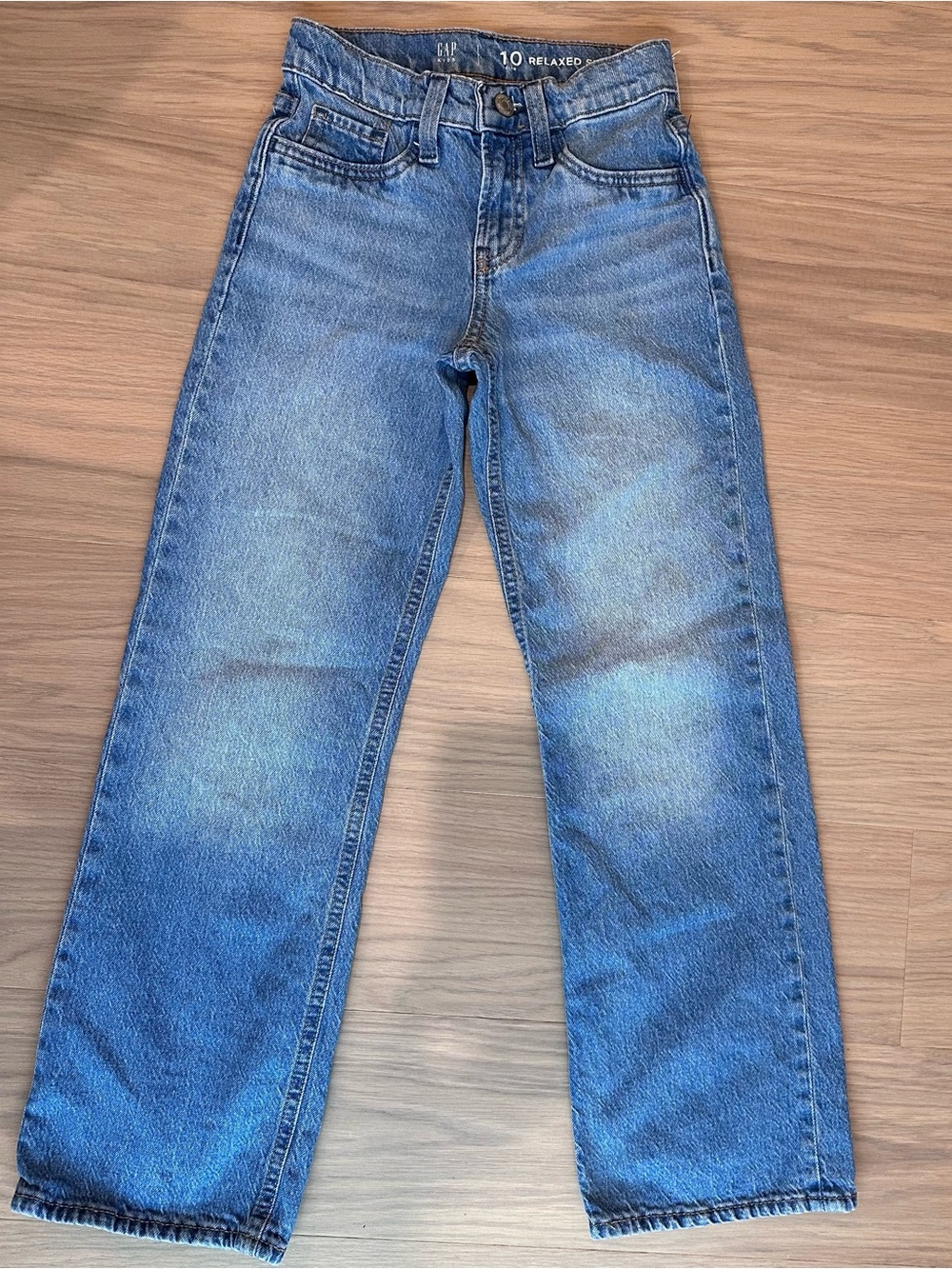 GAP Girl’s Relaxed Straight-Leg Jeans in Light Blue Wash